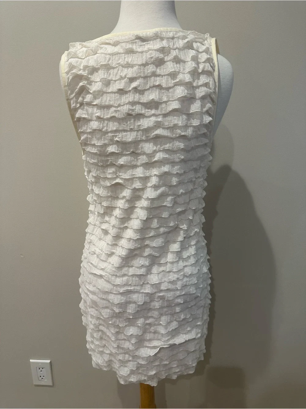 Free People White Tiered Ruffle Flapper Style Dress - Size M